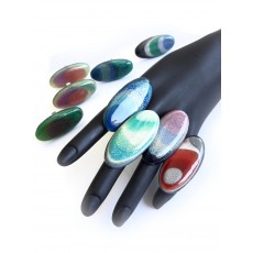 Everyday Long Oval Ring, Blue, Mint, Red Black, Green,